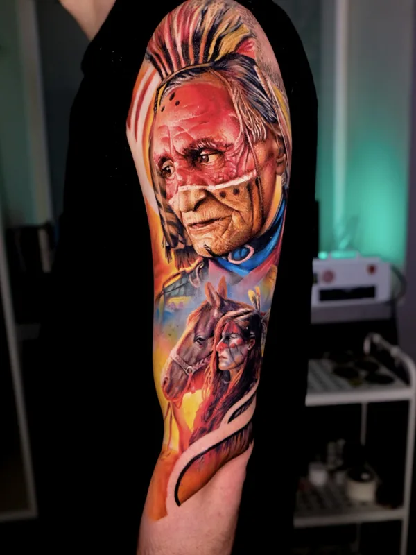 color realism татуировка на full sleeve #78290 | Тату мастер Мурат Цергой