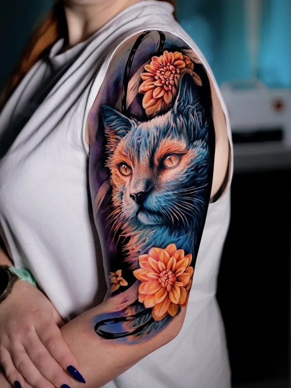 female color realism татуировка на full sleeve #78298 | Тату мастер Мурат Цергой