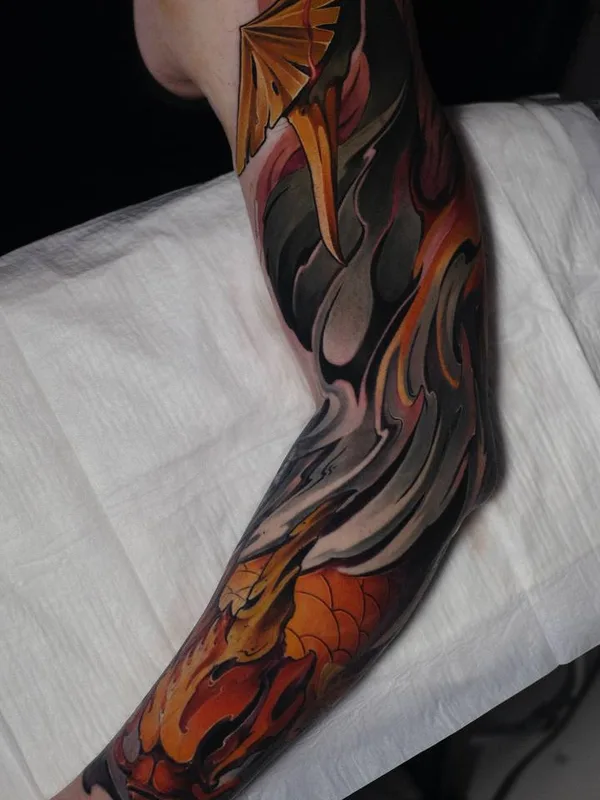 color japanese tatuaje en full sleeve #78339 | Tatuador Геннадий Алмазов