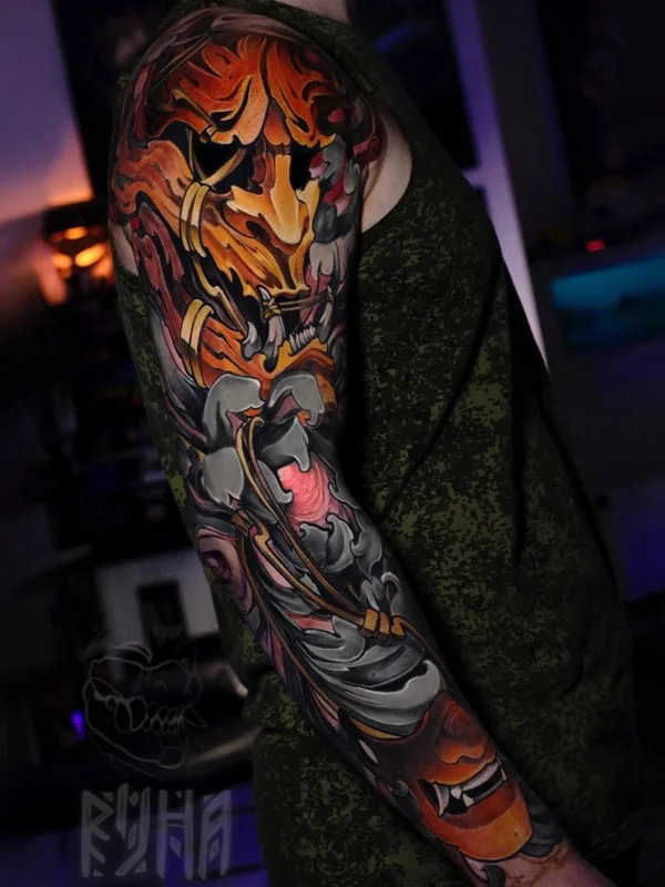 color japanese tatuaje en full sleeve #78345 | Tatuador Геннадий Алмазов