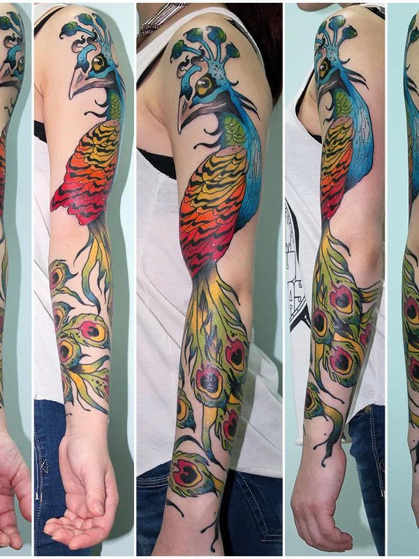 female color illustrative татуировка на full sleeve #78529 | Тату мастер Максим Неонов
