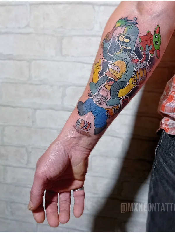 color cartoon татуировка на forearm #78531 | Тату мастер Максим Неонов