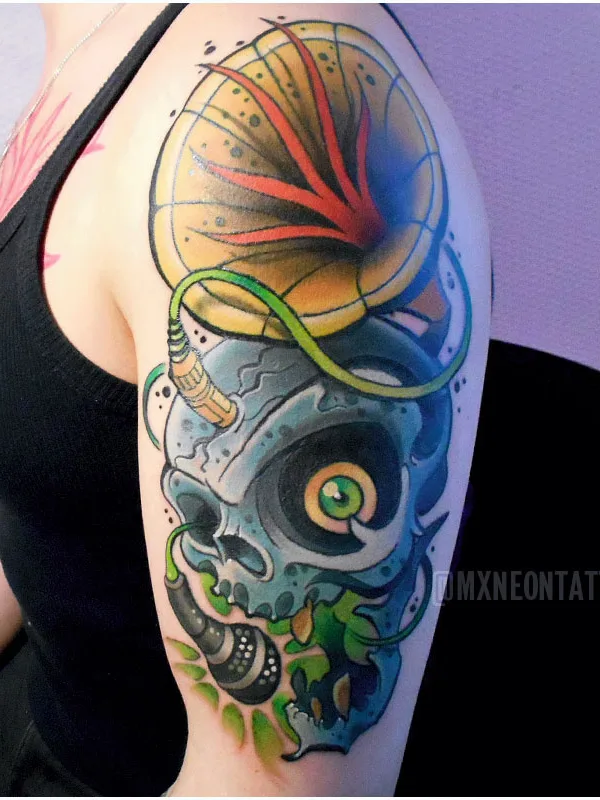 color neo-traditional татуировка на upper arm #78535 | Тату мастер Максим Неонов
