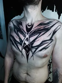 male black and grey blackwork Tatuagem em chest #78820 | Tatuador KOLYASAFER (Коля Сафер)