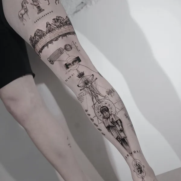 Graphic tattoo by Ogi Oh in Seoul
