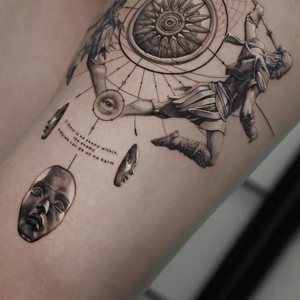 Graphic tattoo by Ogi Oh in Seoul