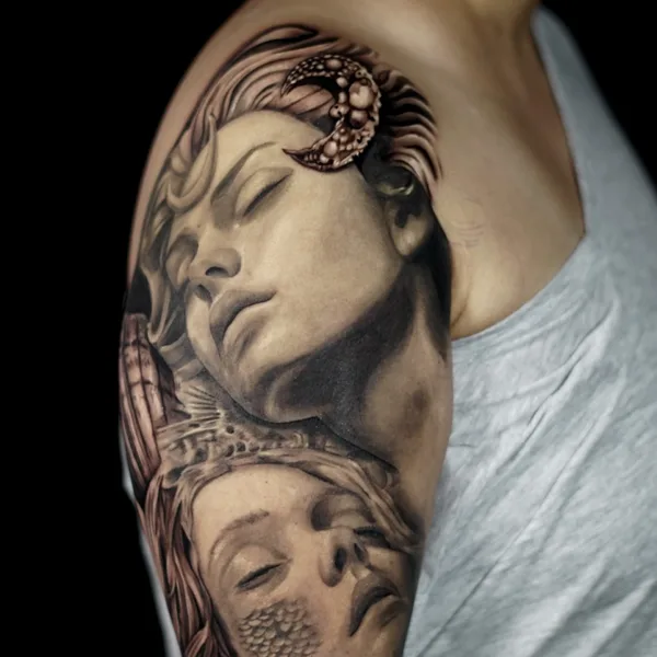 Чёрно-серая tattoo by Nicholas Fernandez in Las Vegas