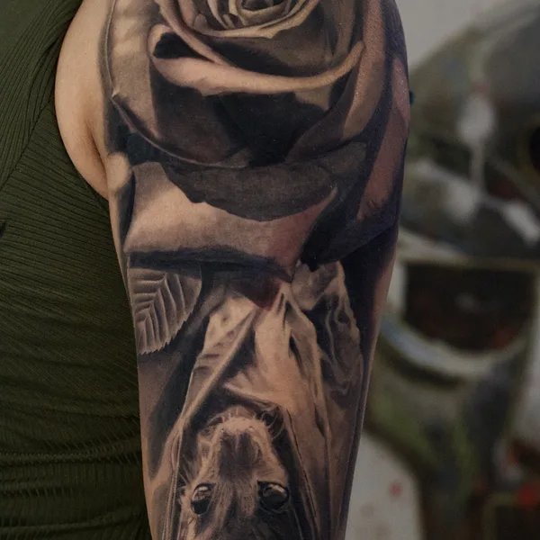 Чёрно-серая tattoo by Nicholas Fernandez in Las Vegas