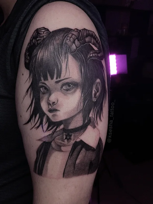 black and grey black and grey tattoo auf bicep #79079 | Tätowierer Bondarenko Kseniia