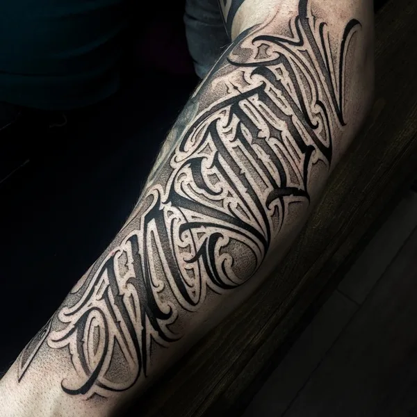 Lettering tattoo by Павел Легендарный in Сочи