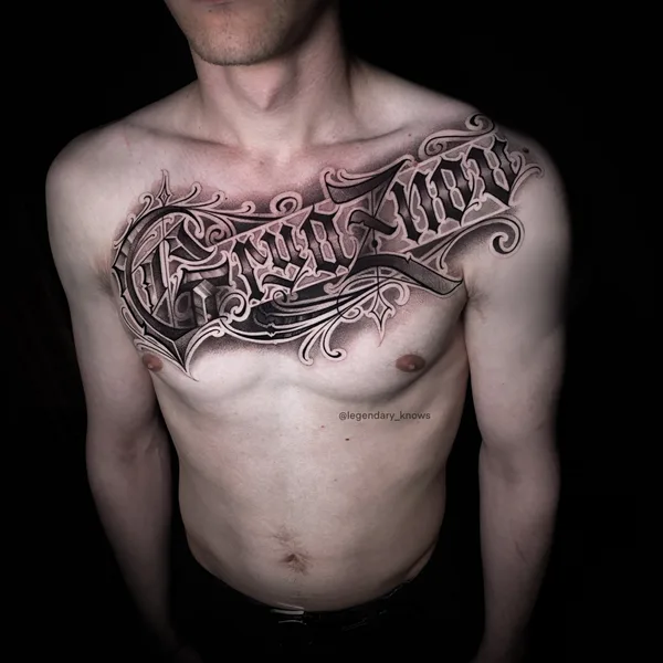Lettering tattoo by Павел Легендарный in Сочи