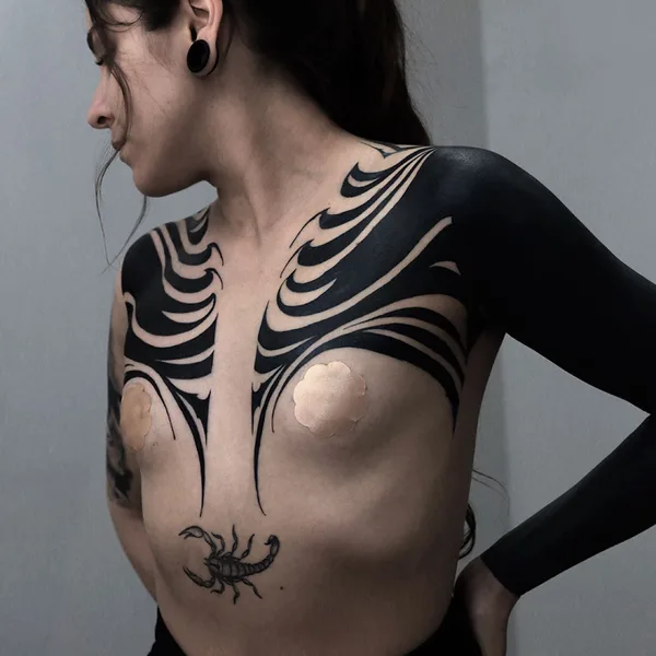 Black tattoo by Oscar Conejeros Pinto