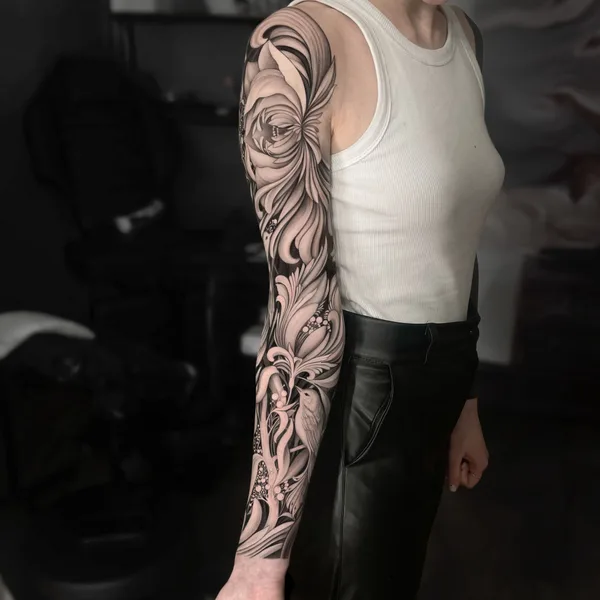 Graphic tattoo by Анастасия Шарм in Moscow