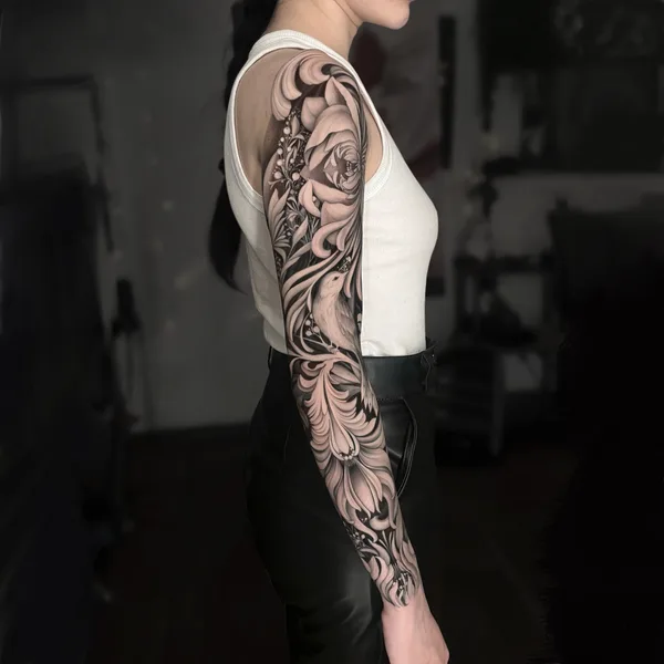 Graphic tattoo by Анастасия Шарм in Moscow