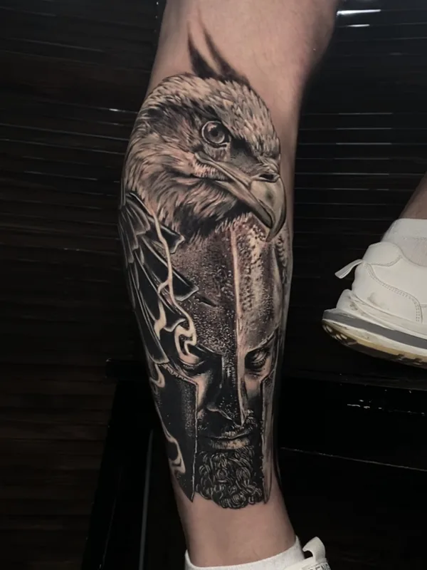 male black and grey realism татуировка на calf #79361 | Тату мастер Вера Чертыковцева