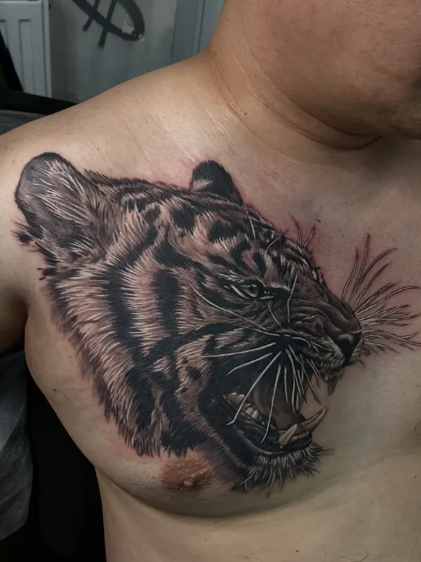 male black and grey realism татуировка на chest #79362 | Тату мастер Вера Чертыковцева