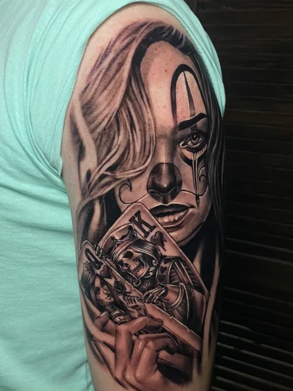 black and grey black and grey татуировка на upper arm #79364 | Тату мастер Вера Чертыковцева