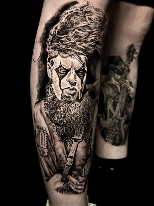 black and grey black and grey татуировка на calf #79378 | Тату мастер Alex Drozd