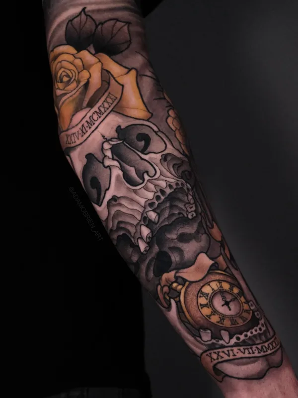 color neo-traditional Tatuaggio su forearm #79389 | Tatuatore Adam OBrien
