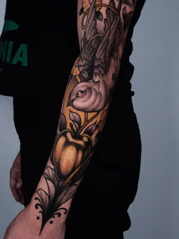 color neo-traditional Tatuaggio su full sleeve #79395 | Tatuatore Adam OBrien