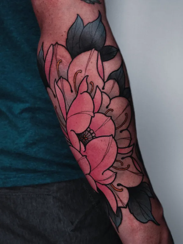 color japanese Tatuaggio su forearm #79404 | Tatuatore Adam OBrien