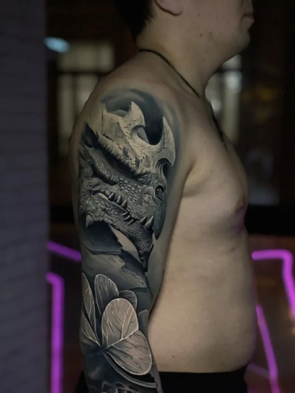 male black and grey realism Tatuaggio su upper arm #79430 | Tatuatore Виталий Стабин