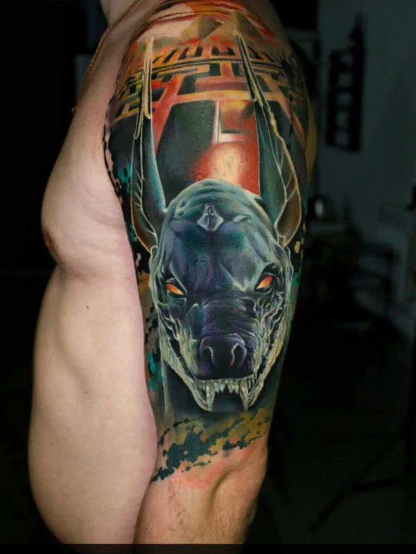 male color illustrative татуировка на full sleeve #79468 | Тату мастер Сергей Манкевич 