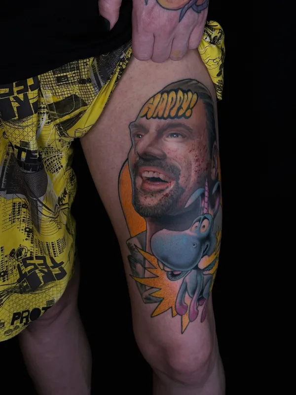 color illustrative татуировка на thigh #79572 | Тату мастер Игорь Скобелев