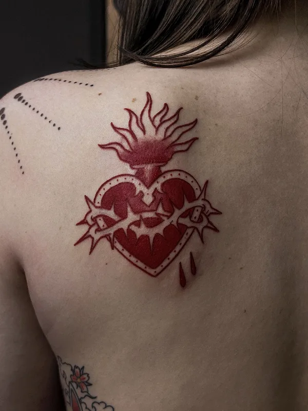 female color traditional татуировка на shoulder blade #79589 | Тату мастер Иван Луговкин 