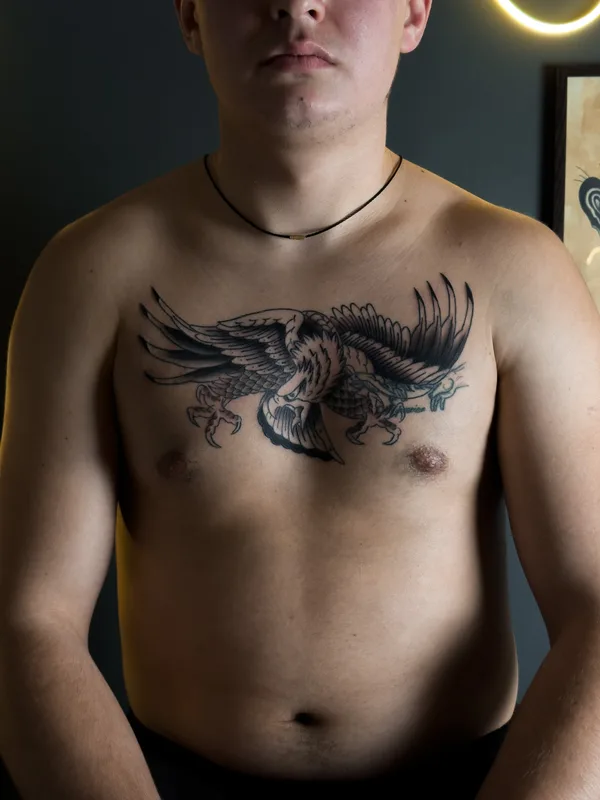 male black and grey blackwork татуировка на chest #79593 | Тату мастер Иван Луговкин 