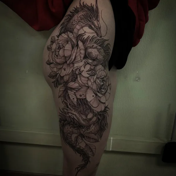 Black tattoo by Алексей Корнеев in Липецк