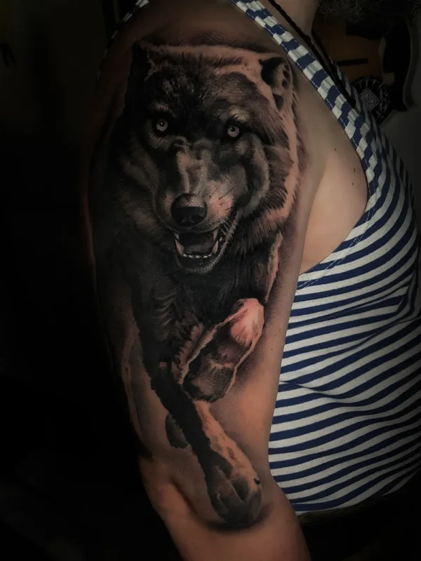 black and grey realism татуировка на full sleeve #79684 | Тату мастер Никита Шумских