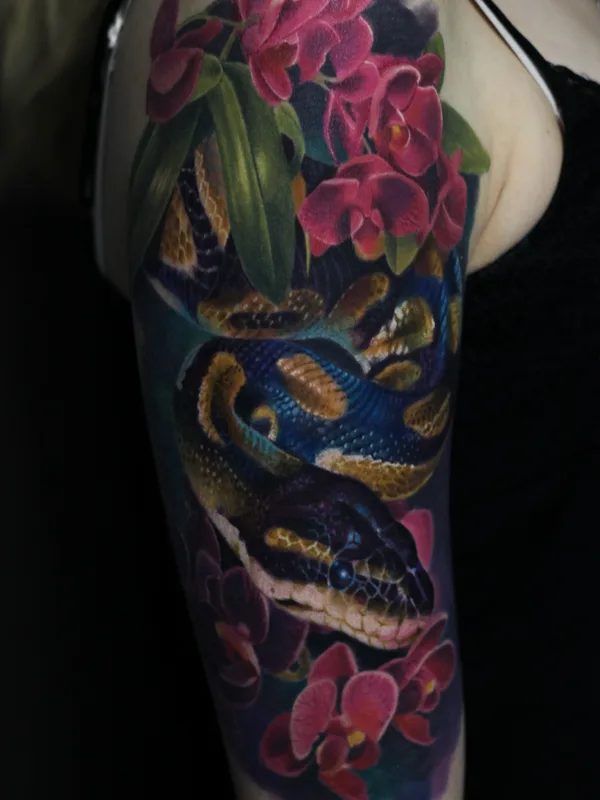 female color realism tattoo on shoulder #79715 | Tattoo Artist Pusstattoo 