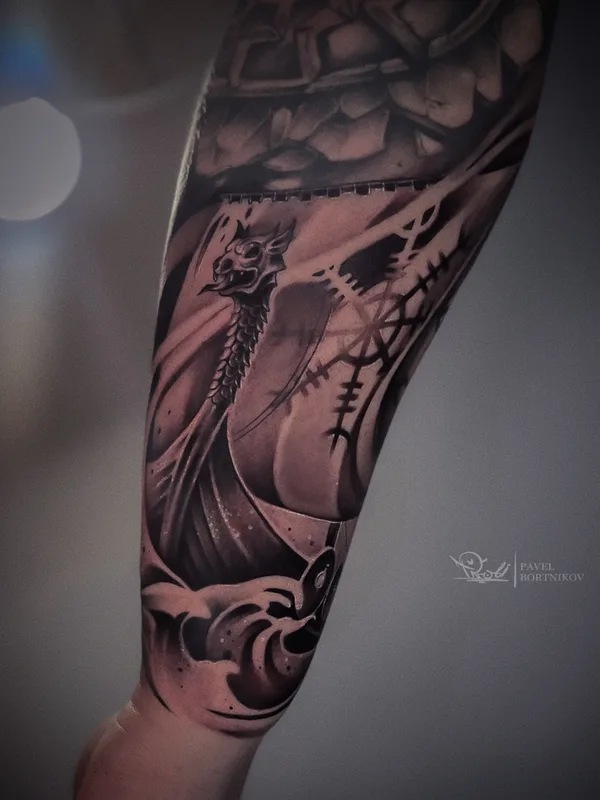 black and grey black and grey tatouage sur forearm #79721 | Artiste tatoueur Павел Бортников