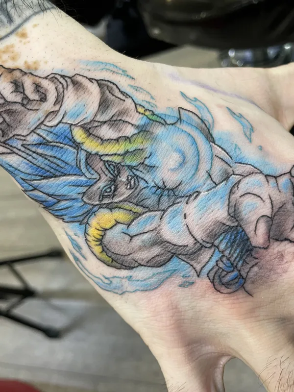color anime 纹身 在 hand #79734 | 纹身师 Clyde Wint - Lyfestyle Tattoos