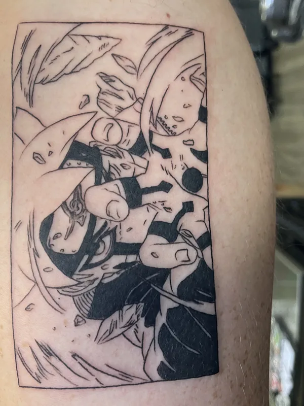 black anime 纹身 在 upper arm #79735 | 纹身师 Clyde Wint - Lyfestyle Tattoos