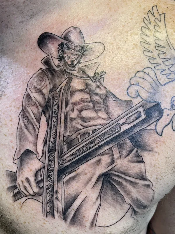 male black and grey black and grey 纹身 在 chest #79737 | 纹身师 Clyde Wint - Lyfestyle Tattoos