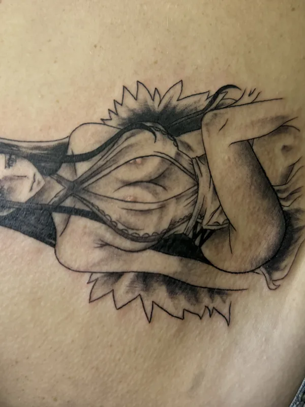 female black and grey anime 纹身 在 side #79740 | 纹身师 Clyde Wint - Lyfestyle Tattoos