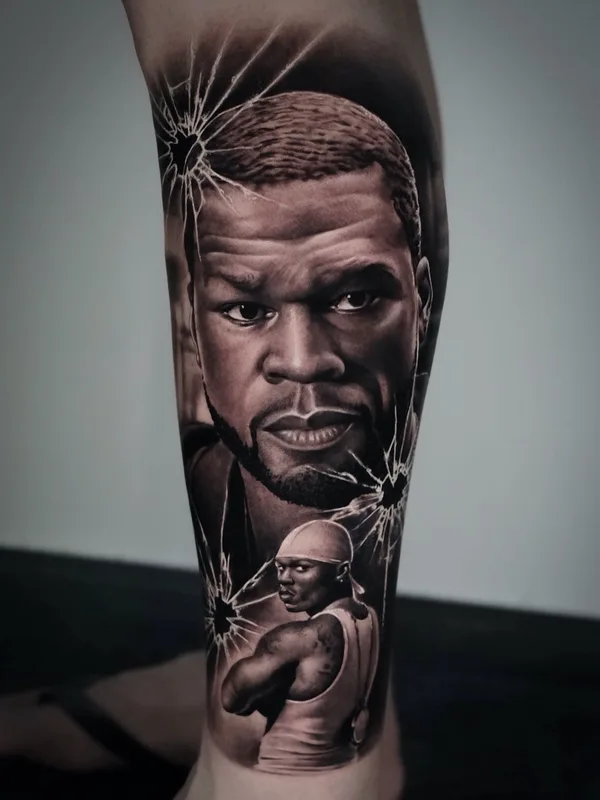 male black and grey realism Tatuagem em calf #79813 | Tatuador Neto Coutinho