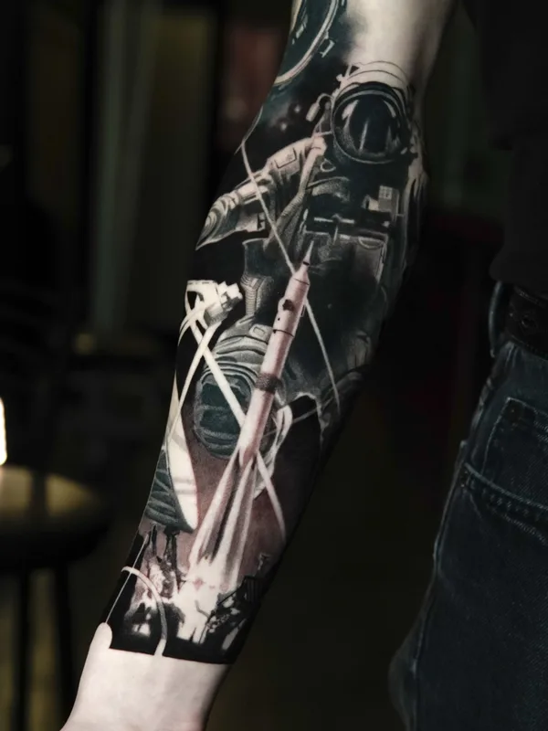 male blackandgrey realism tattoo on arm #79822 | Tattoo Artist Pusstattoo 