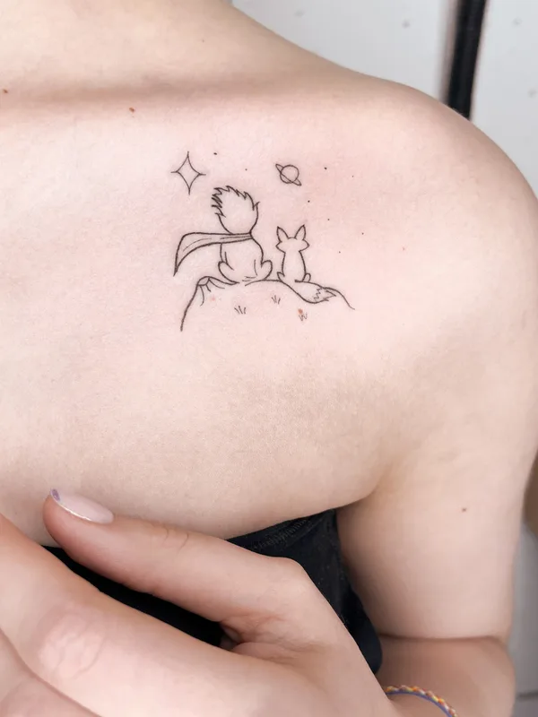 female black fineline татуировка на shoulder #79866 | Тату мастер Иришка Павлова IDETKA