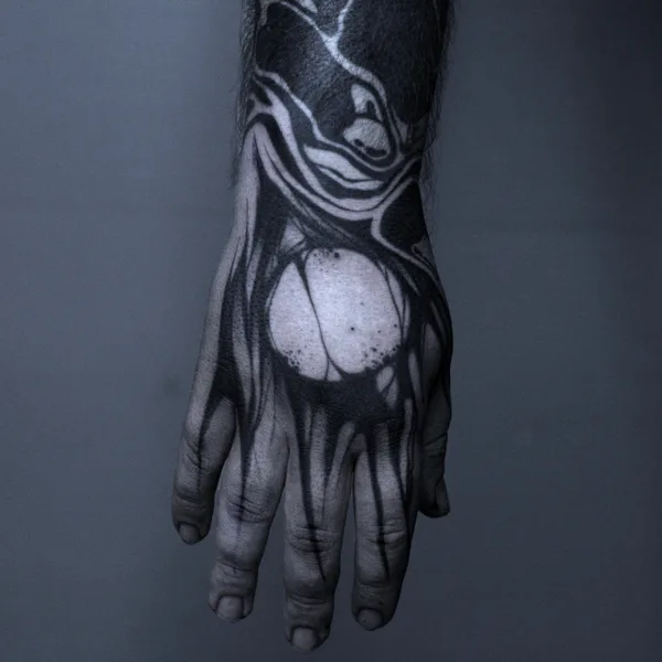 handpoke tattoo by Максим zaycev_ink