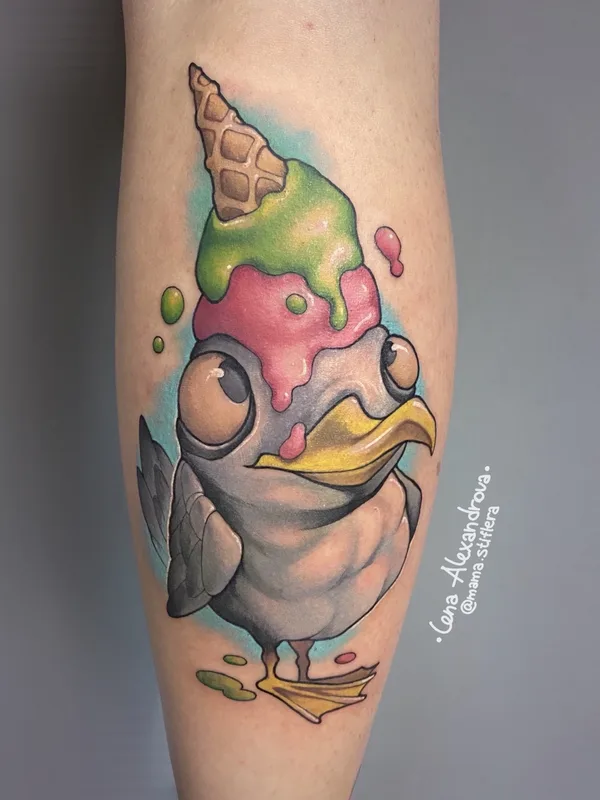 color illustrative tatouage sur calf #80036 | Artiste tatoueur Лена Александрова