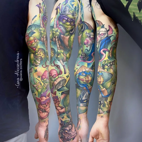 New School tattoo by Лена Александрова in Казань