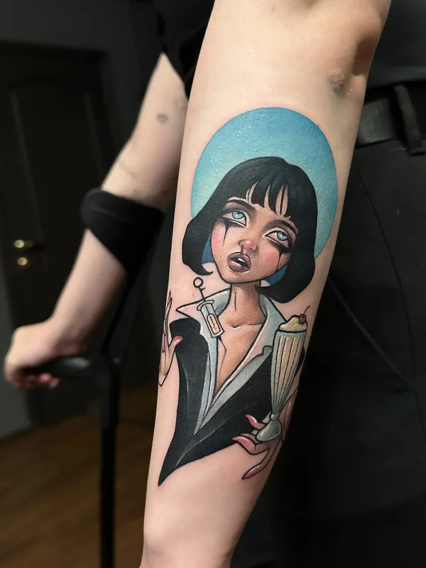 female color illustrative tatouage sur forearm #80042 | Artiste tatoueur Лена Александрова