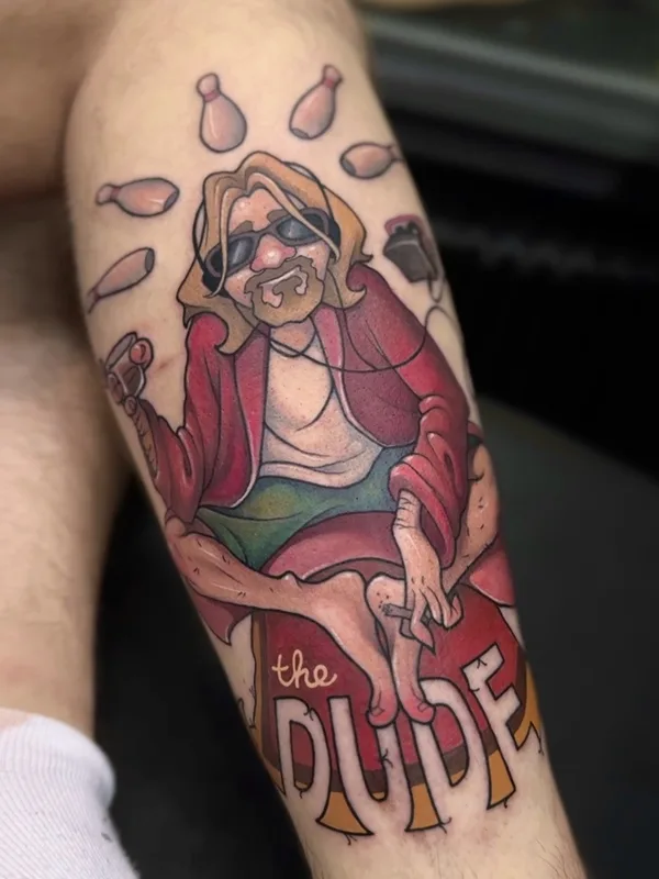 male color illustrative tatouage sur calf #80046 | Artiste tatoueur Лена Александрова