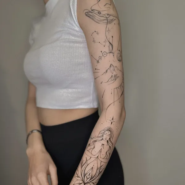 Файнлайн tattoo by Женя Логинова in Красноярск