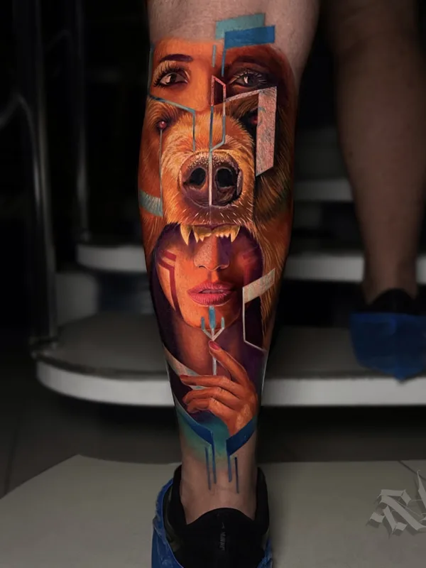 male color realism татуировка на shin #80296 | Тату мастер Сергей Кривов