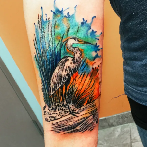 Watercolor tattoo by Daniel Natural in Minneapolis