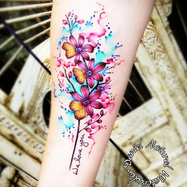 Watercolor tattoo by Daniel Natural in Minneapolis